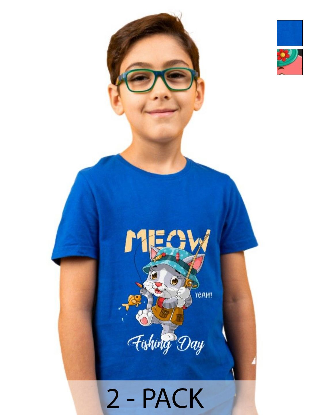 BAESD Pack Of 2 Graphic Printed Round Neck Cotton T-Shirts-picture-43