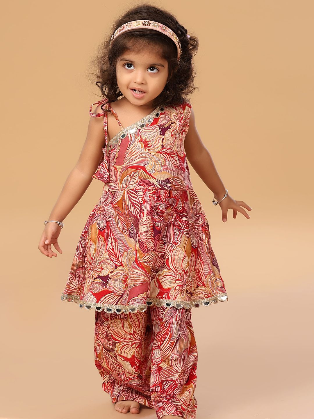 The Mini Trunk Girls Floral Printed Kurta with Palazzo-picture-21