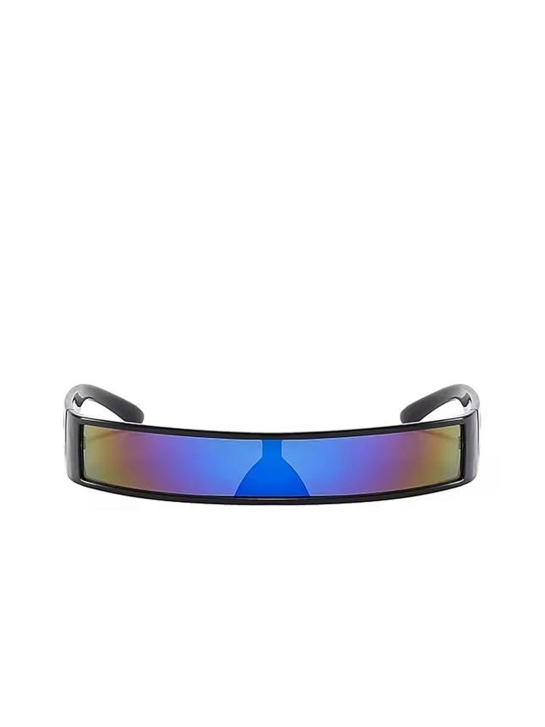 AUGEN Unisex Blue Lens & Black Shield Sunglasses with