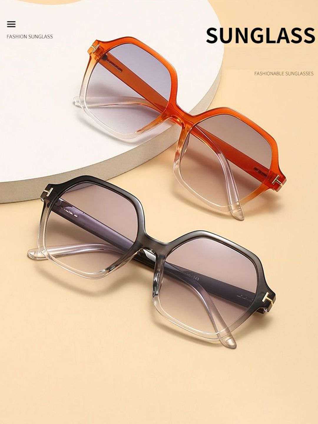 AUGEN Unisex 2 Black Full Rim UV Protected Lens Oversized Sunglasses-image-47