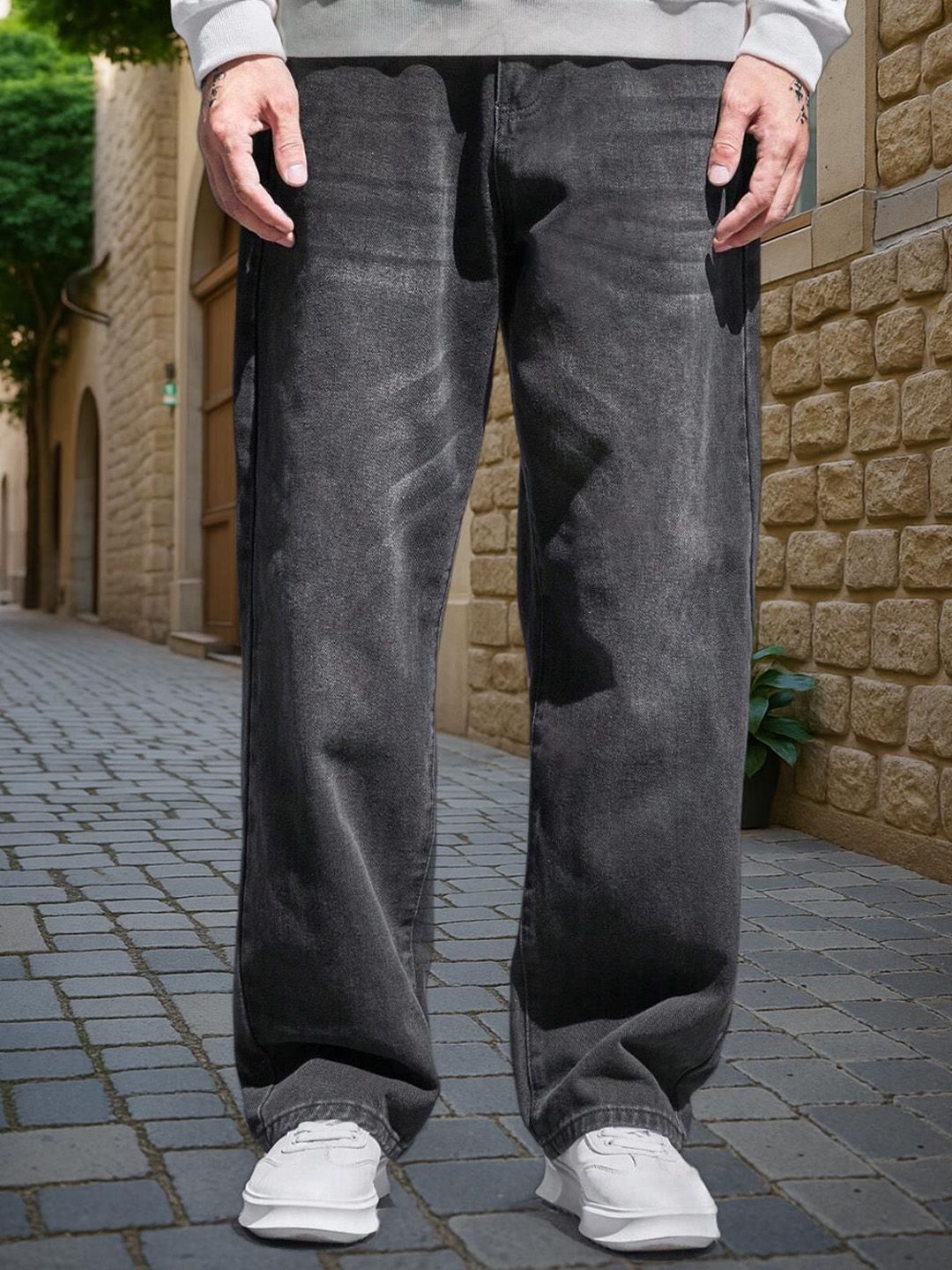 FUDE PRIDE Men Mid-Rise Baggy StretchableClean Look Jeans-image-45