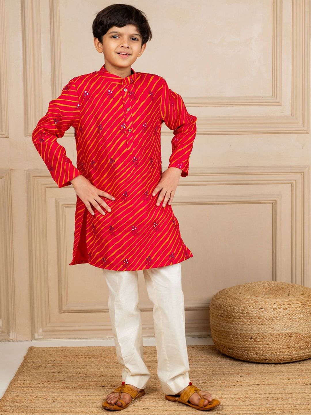 Jilmil Boys Ethnic Motifs Printed Kurta with Pyjama-picture-16