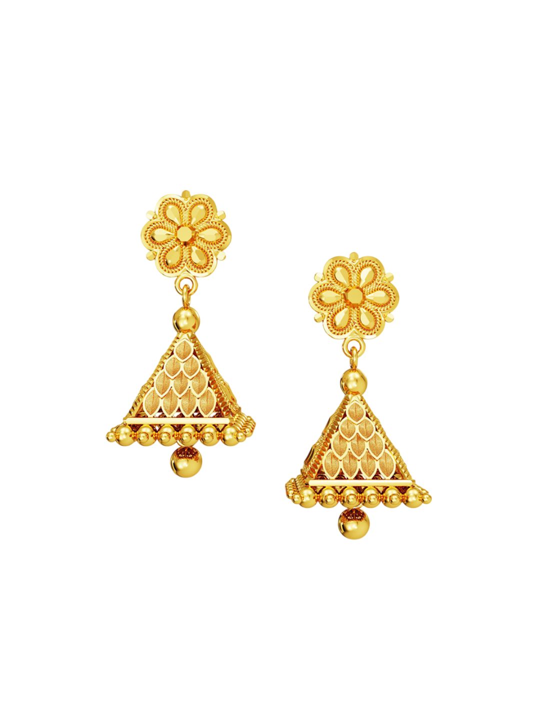 Floral Prism Gold Earring-image-4