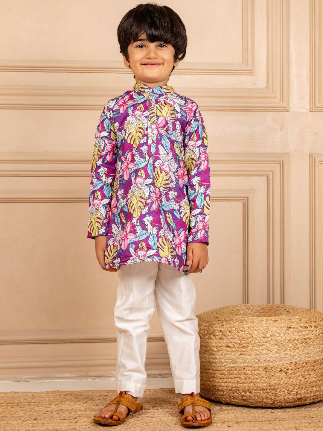Jilmil Boys Floral Printed Regular Kurta with Pyjamas-picture-25
