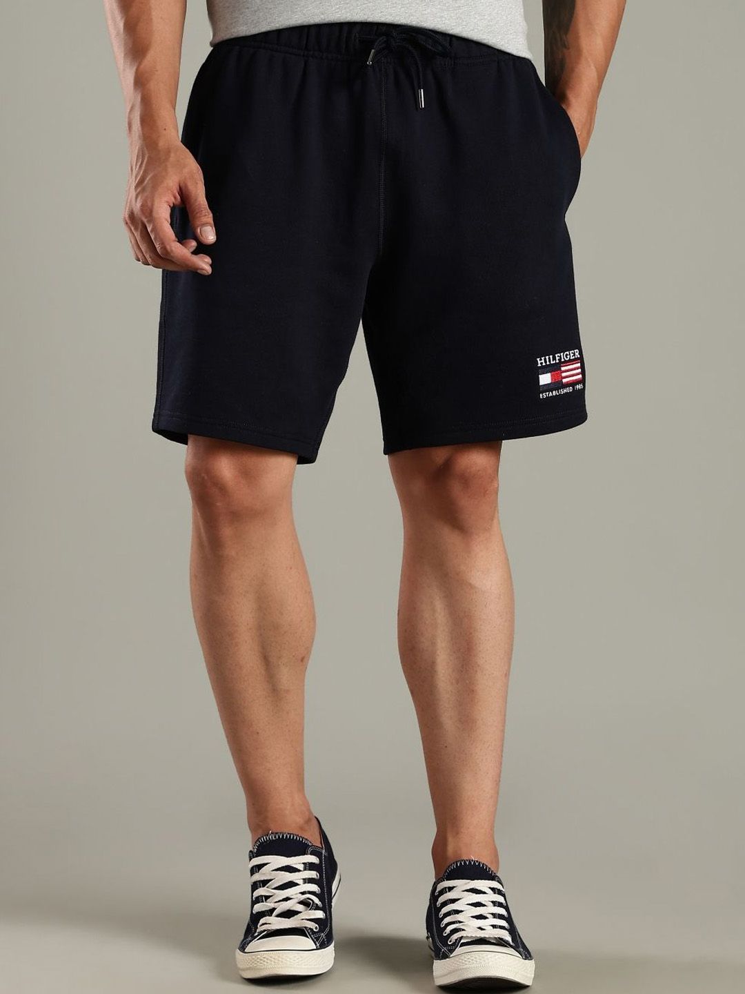 Tommy Hilfiger Men Typography Printed Regular Fit Logo Mid Rise Shorts-picture-10
