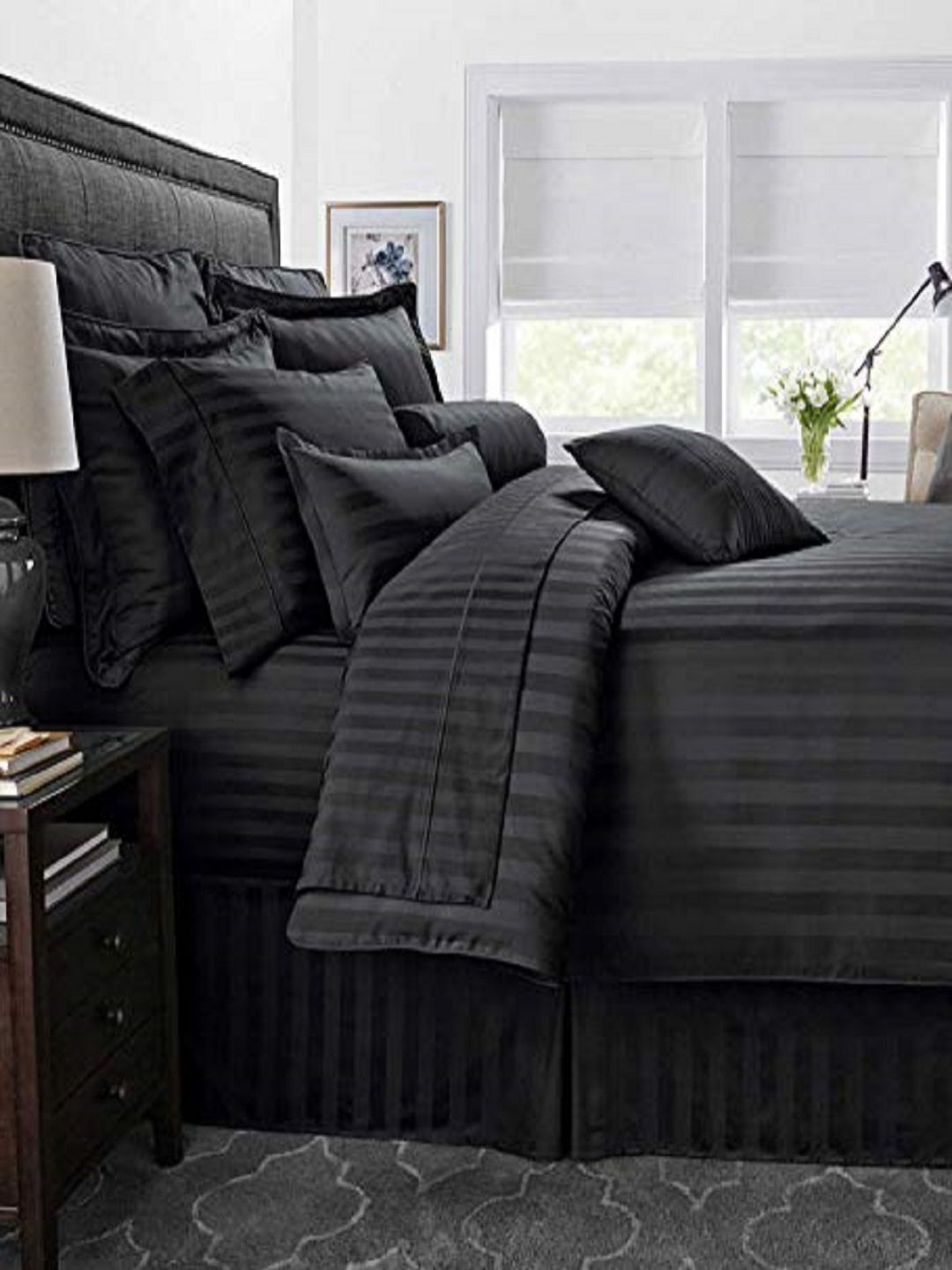 tundwal's Striped Printed Microfiber 210 TC King Bedsheet Sets - 2.23 m x 1.45 m-picture-25
