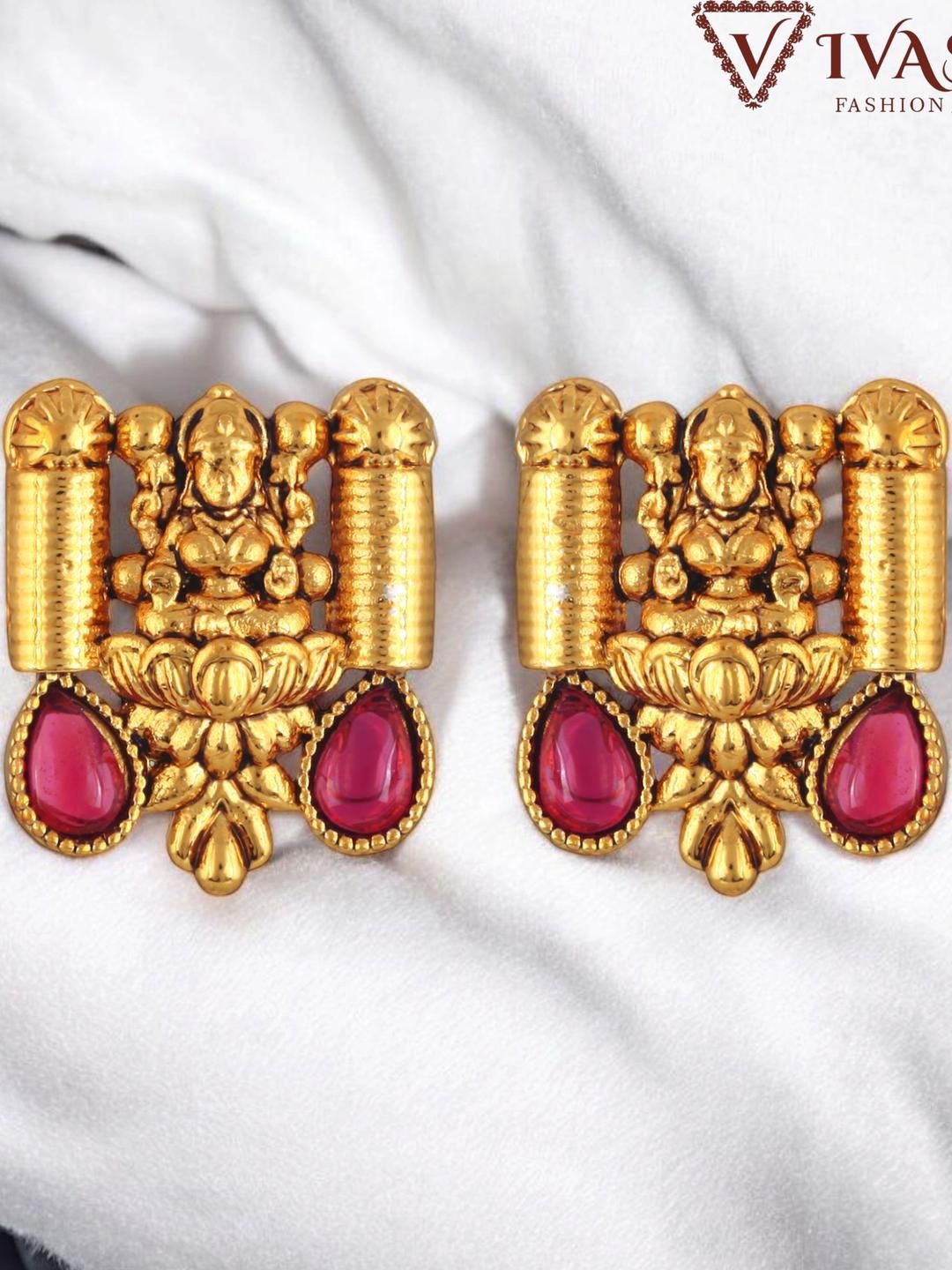 VIVASTRI Gold-Toned Alloy Earrings-picture-25