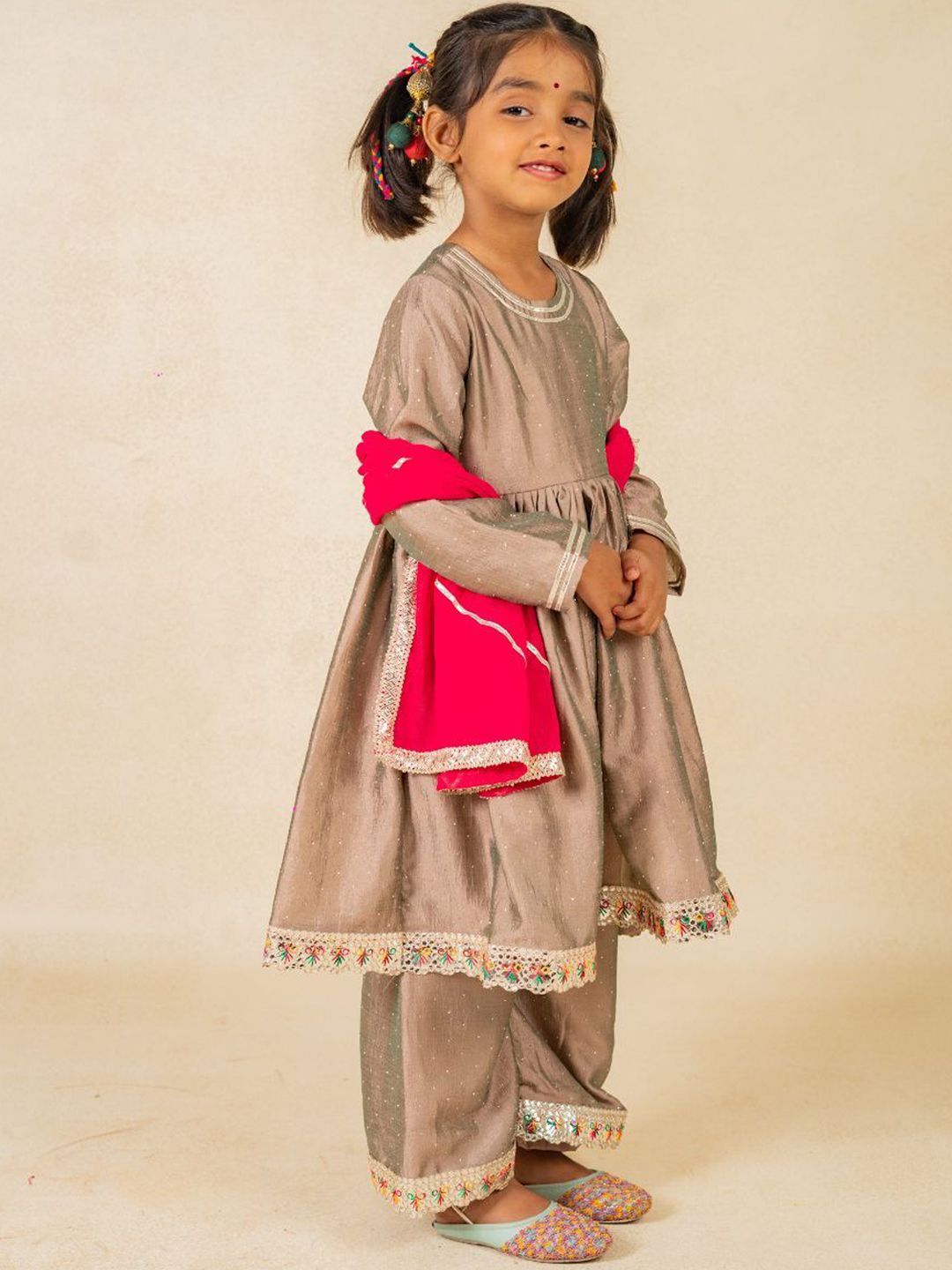 Jilmil Girls Gotta Patti Empire Anarkali Kurta With Palazzos & Dupatta-picture-51