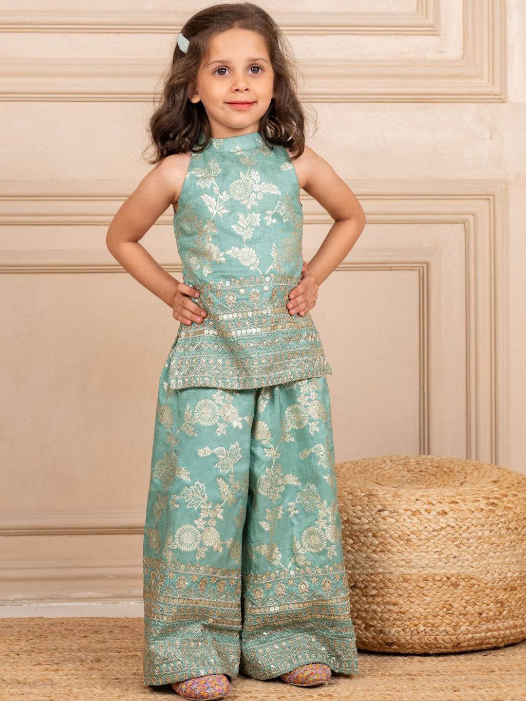 Jilmil Girls embroidered Top with Palazzo-picture-25
