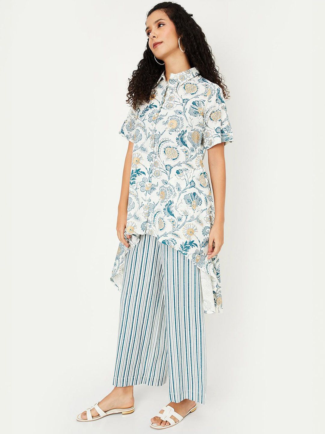 max Women Ethnic Motif Printed A-Line Kurta with Trousers