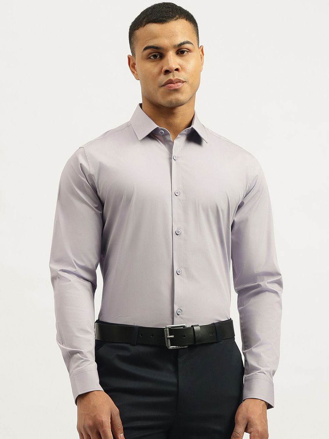 United Colors of Benetton Men Slim Fit Solid Spread Collar Cotton Formal Shirt-picture-28