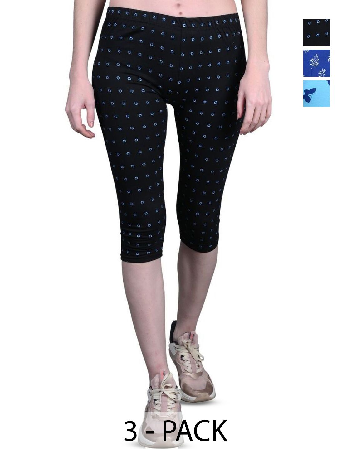 FRENCH KLEIDER Girls Pack OF 3 Printed Mid-Rise Capris-picture-10