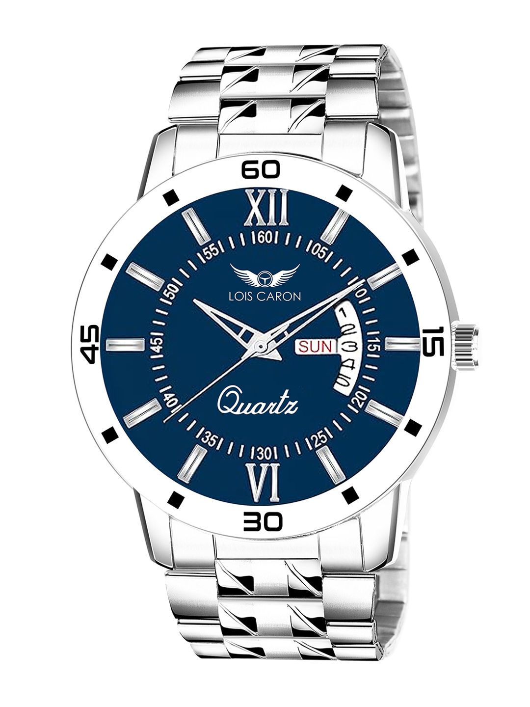LOIS CARON Men Day & Date Functioning Bracelet Style Straps Analogue Watch LCS-8365-image-5