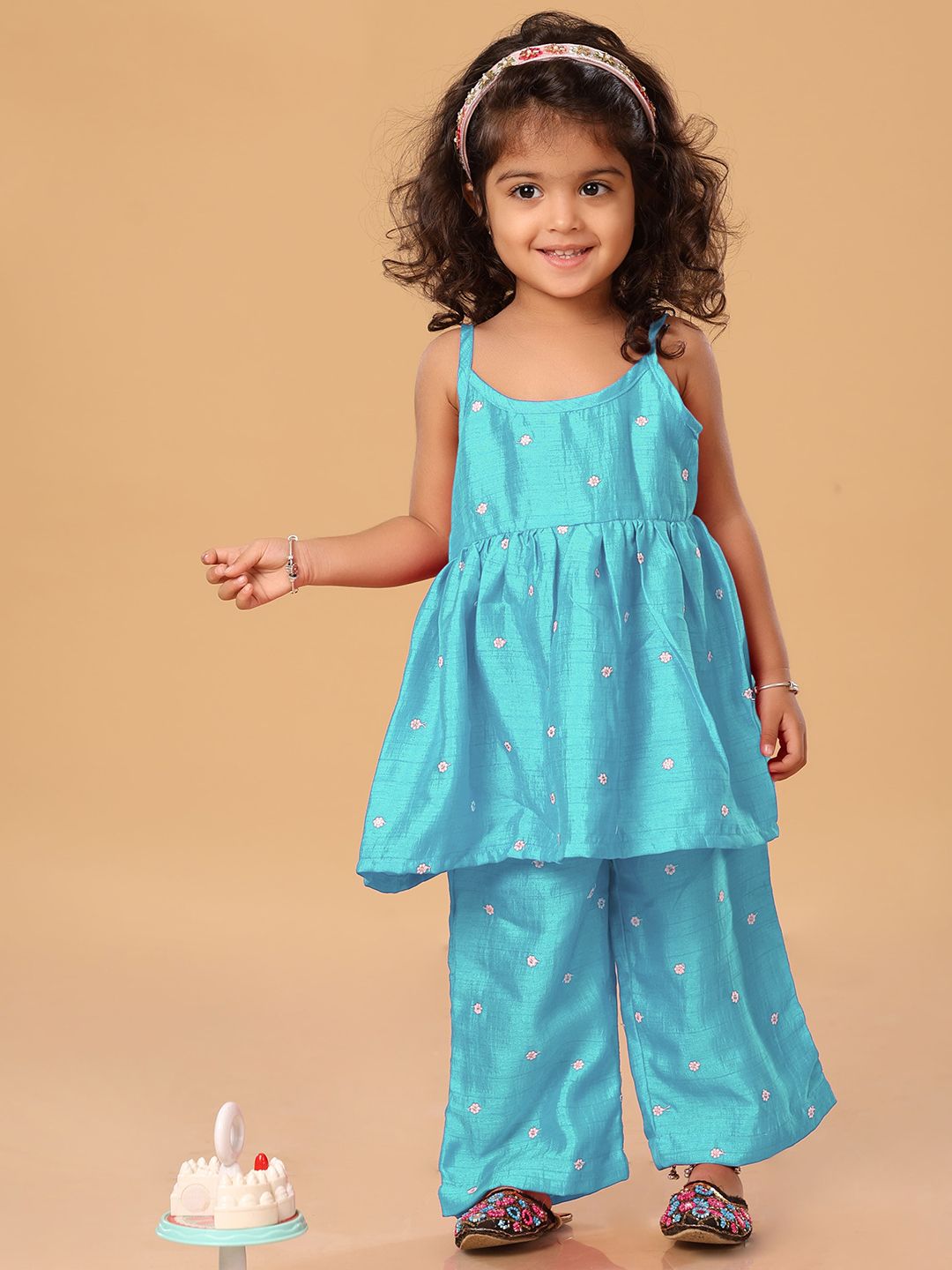 The Mini Trunk Girls Floral Printed Kurta with Palazzo-picture-36