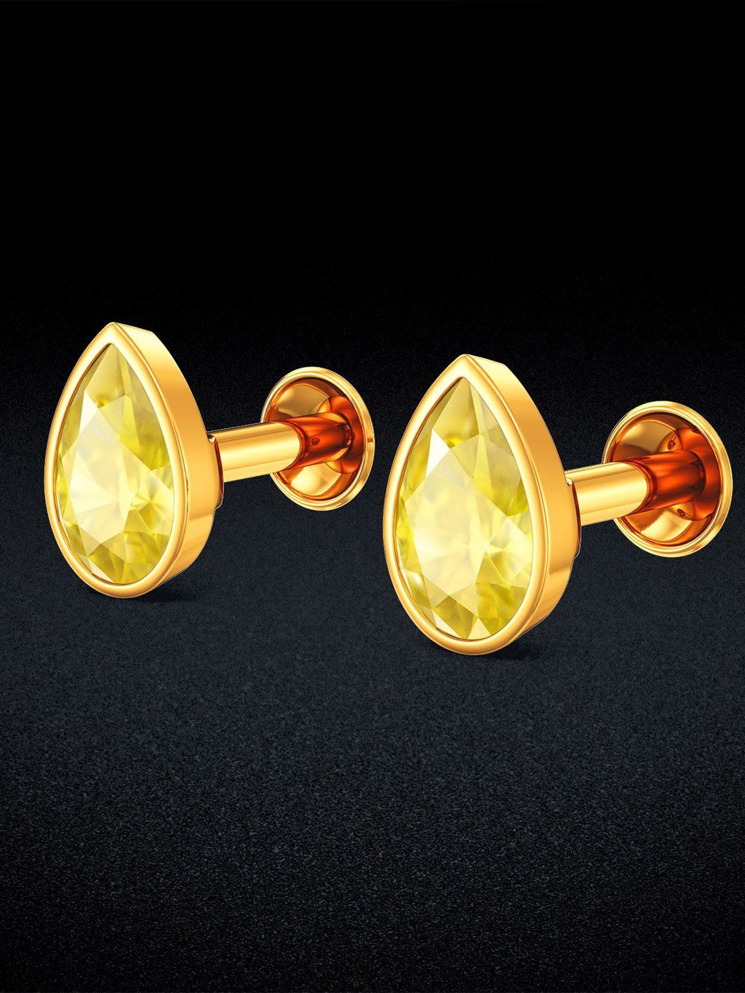 Joyalukkas Dewdrop Shine Women 22Kt Gold Stud Earrings-image-7