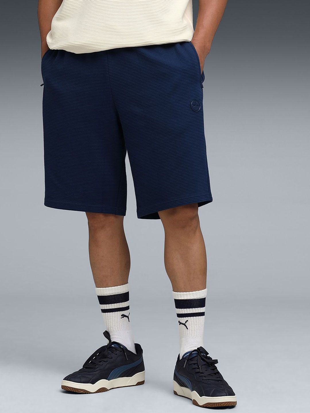 Puma Wardrobe Essential Ottoman Men Slim-Fit Mid-Rise Cotton Shorts-picture-19