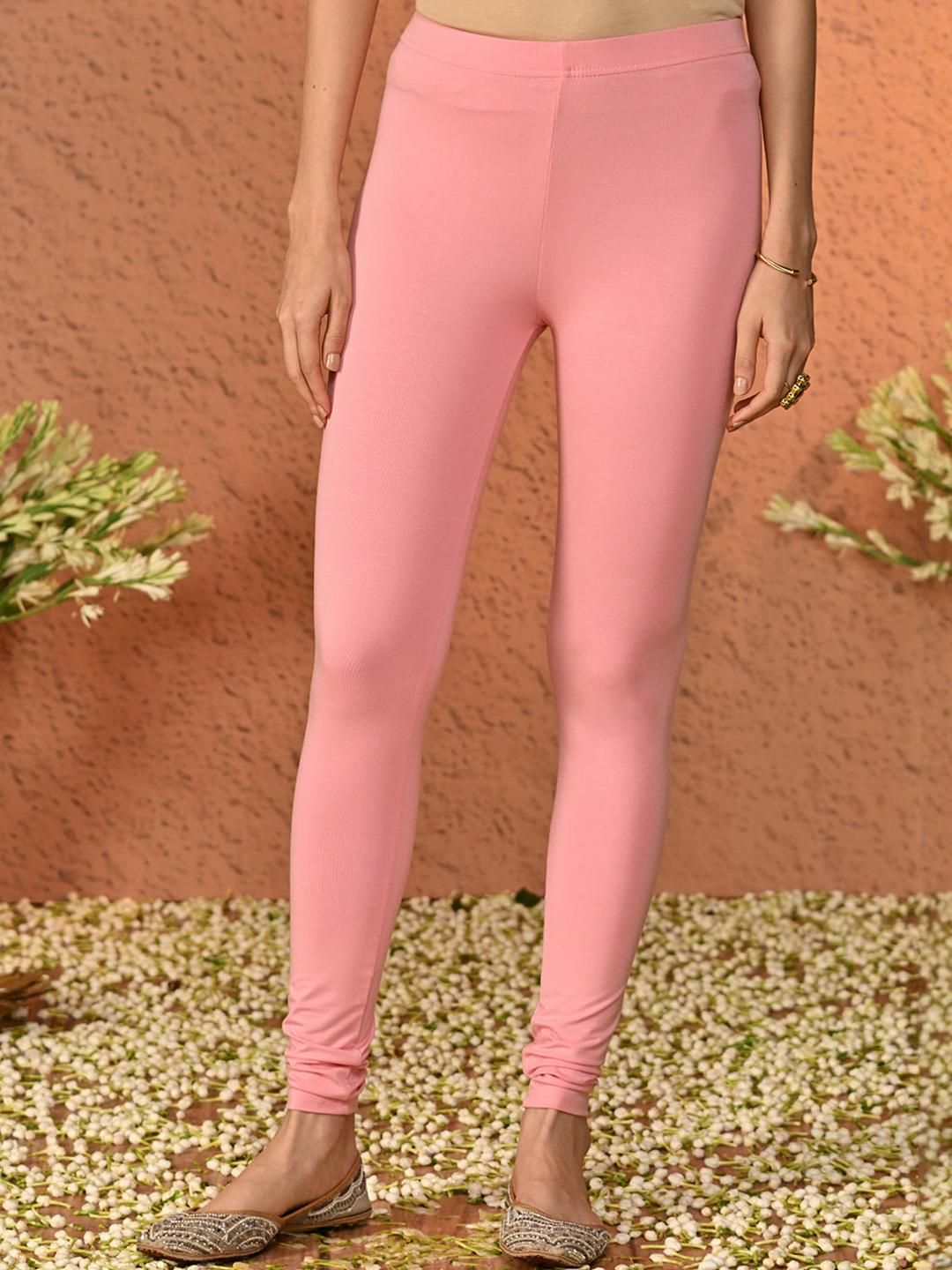 Lakshita Women Peach Leggings-picture-36