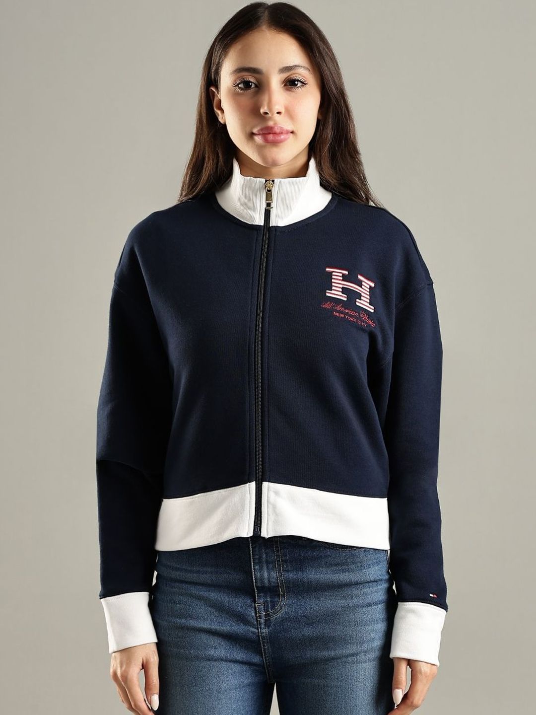 Tommy Hilfiger Brand Logo High Neck Tailored Jacket-picture-39