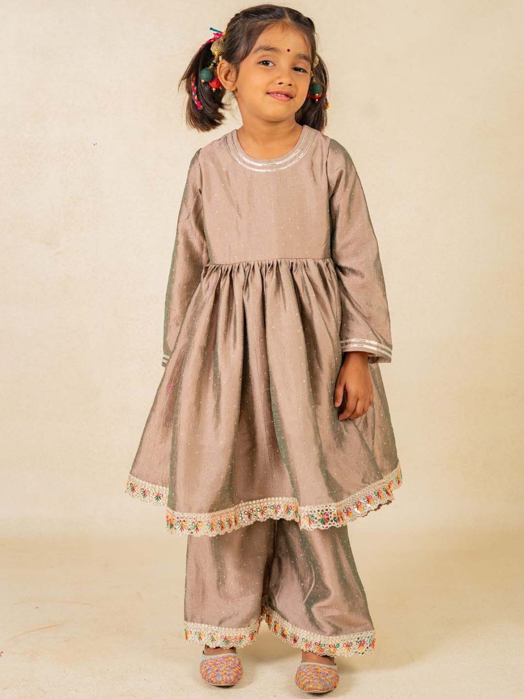 Jilmil Girls Woven Design Anarkali Gotta Patti Kurta with Palazzos-picture-57