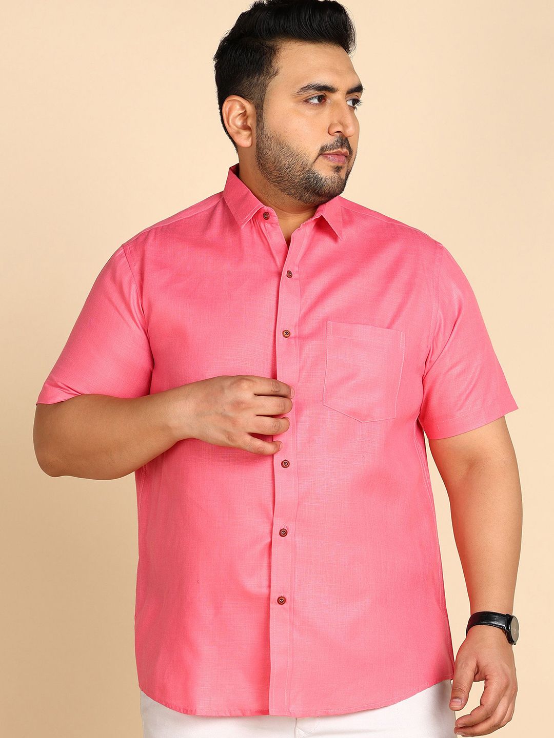 PRINTINDIA Men Classic Fit Solid Spread Collar Casual Shirt-picture-55