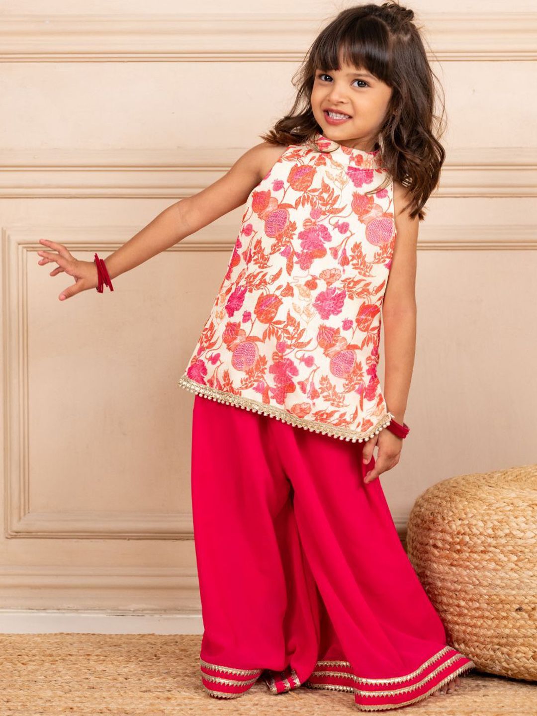 Jilmil Girls Floral Printed Kurta with Sharara-picture-33