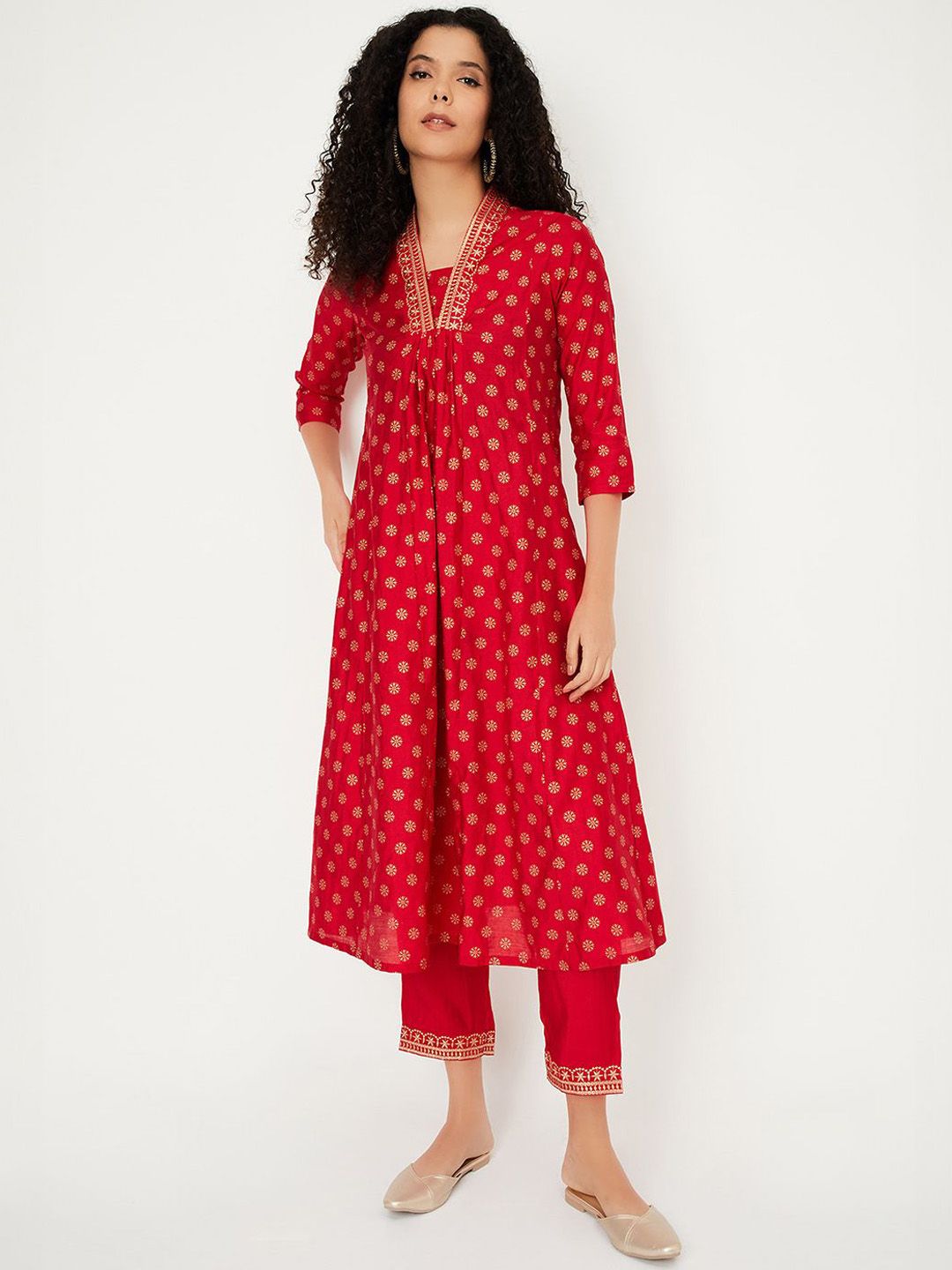 max Women Ethnic Motifs Print Regular Kurta with Trousers & With Dupatta