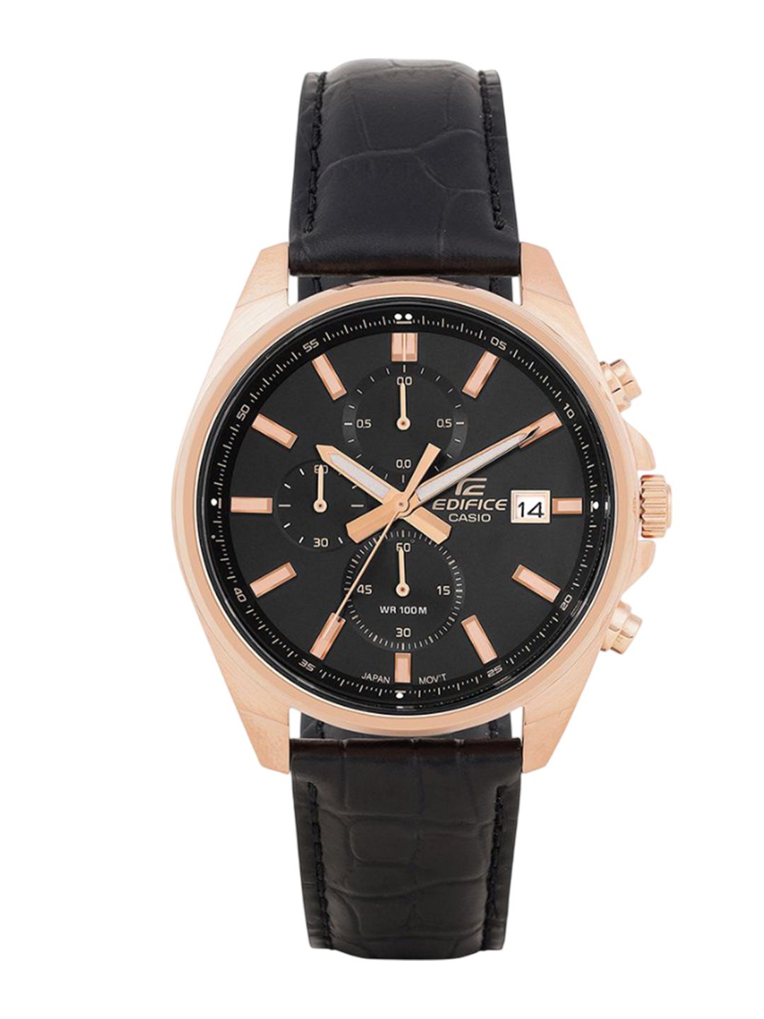 CASIO Edifice Men Leather Strap Analogue Chronograph Watch ED665-image-4