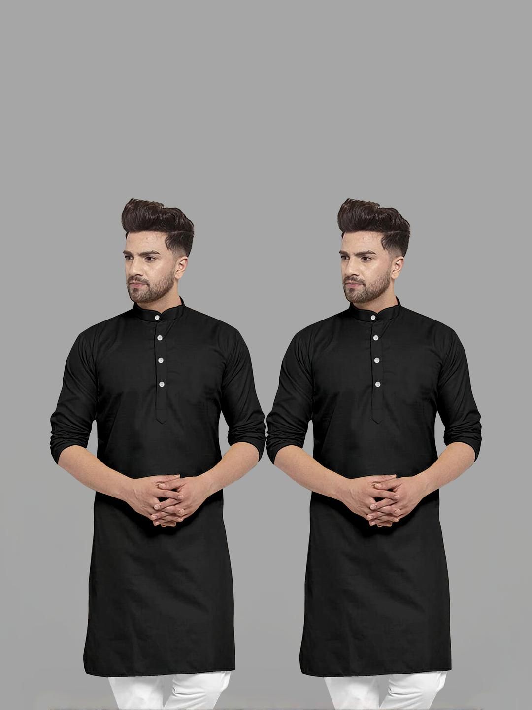 VS MALL Men Black Kurtas-picture-20