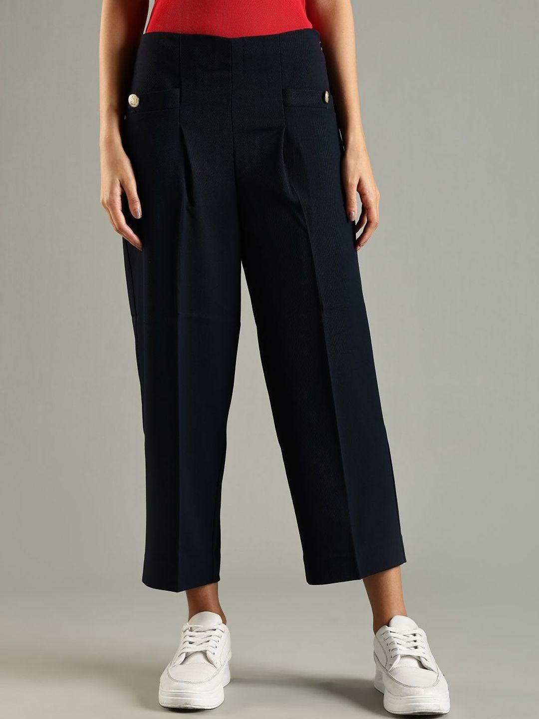 Tommy Hilfiger Women Relaxed Fit Pleated Trousers-picture-37