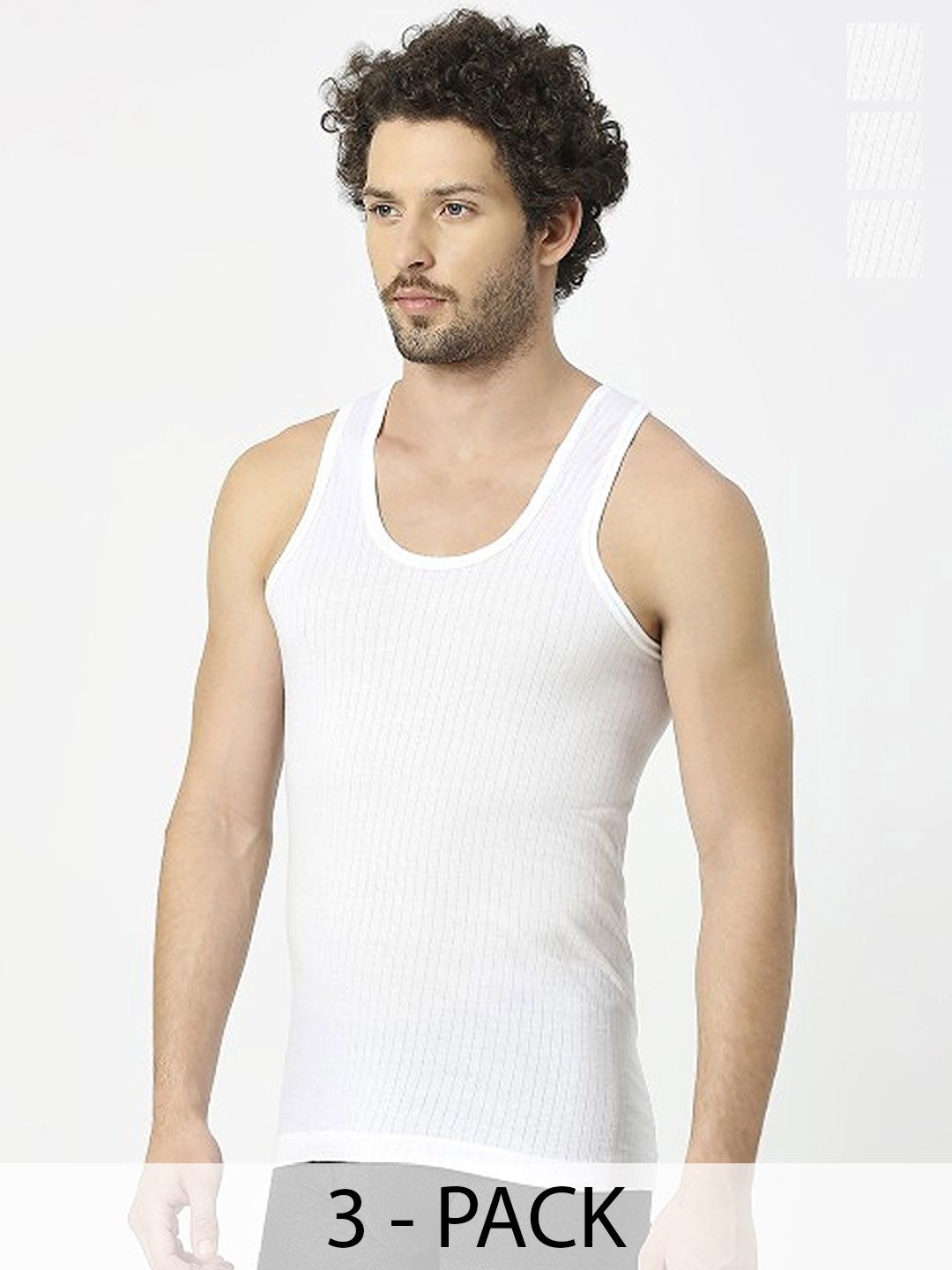 CAVENDERS Pack Of 3 Pure Cotton Scoop Neck Gym Vests C70=-SWIFT----==3- ---85-picture-27
