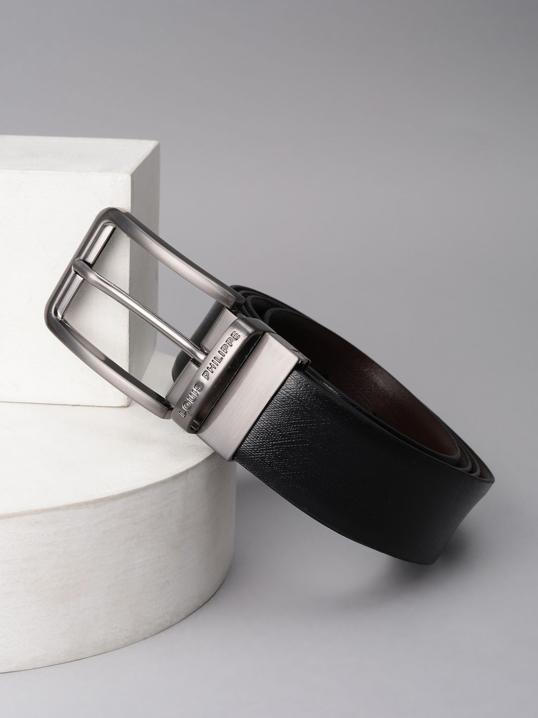 Louis Philippe Men Textured Leather Formal Belt-picture-22