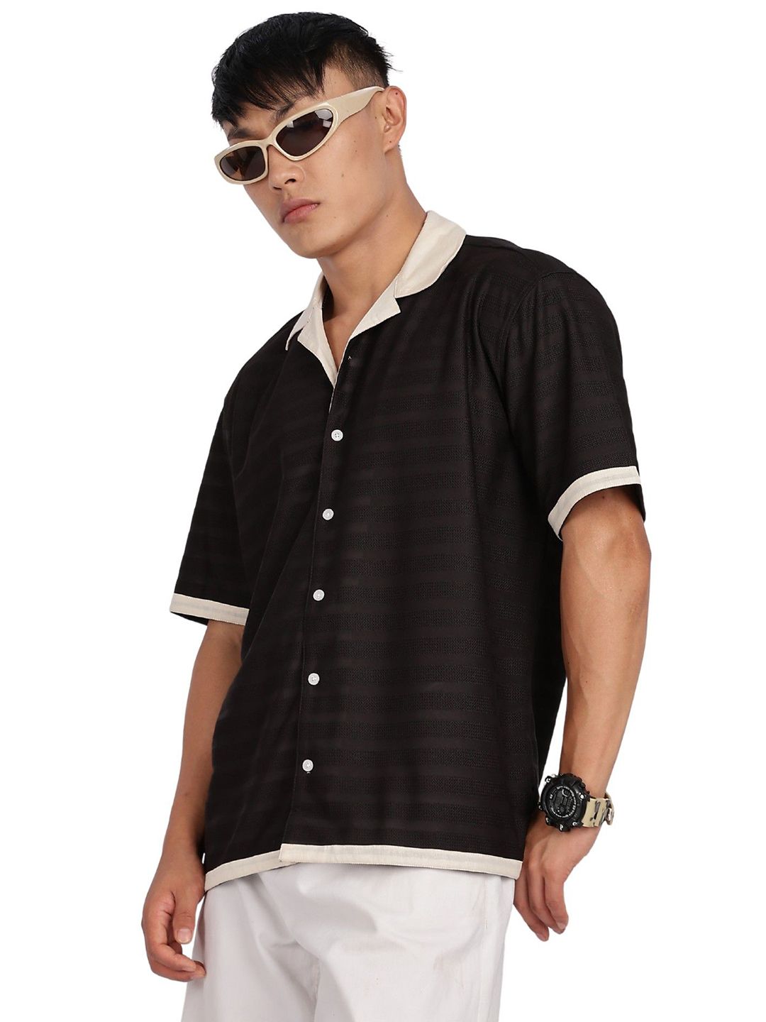 Eszett Cuban Collar Cotton Shirt-picture-37