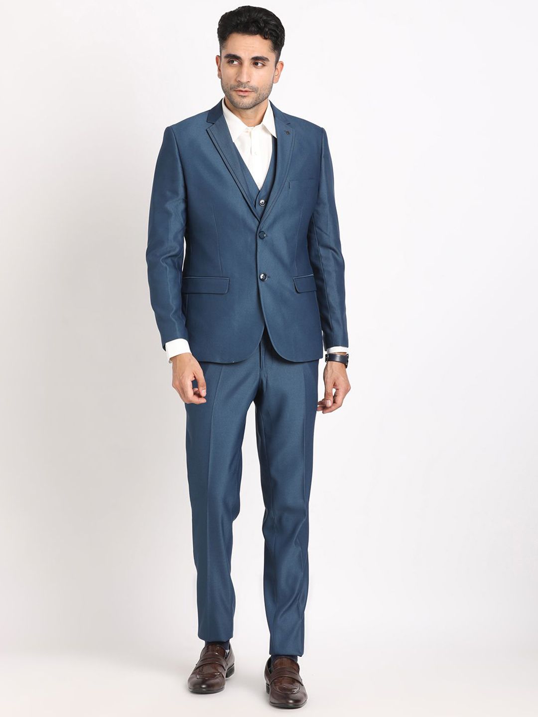 Turtle Men Tailored-Fit Single-Breasted Three-Piece Suit-picture-46
