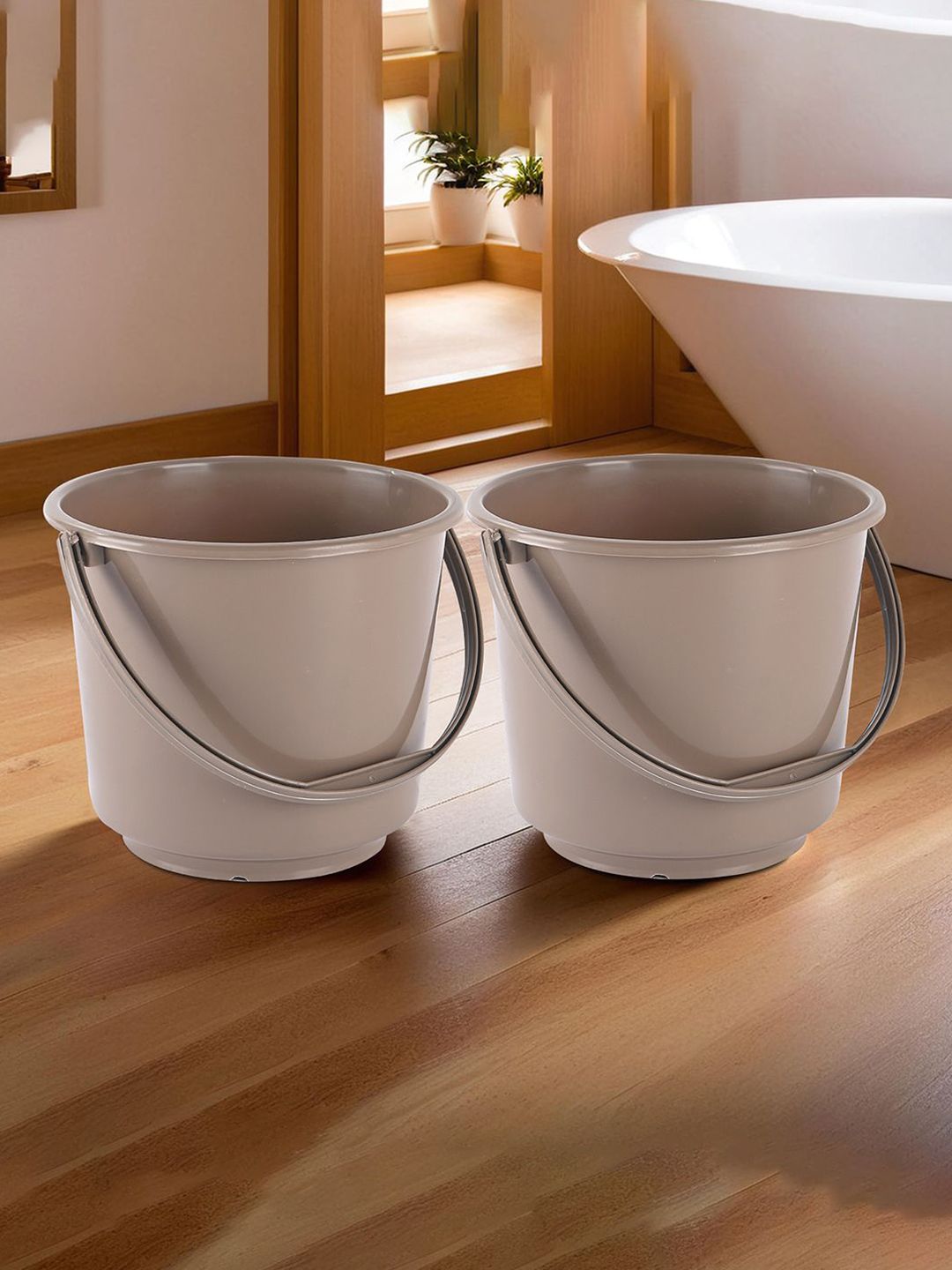Kuber Industries Brown 2 piece Solid Plastic Bath Accessories Set-image-28