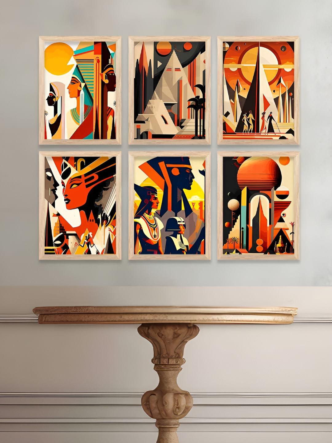 Kotart Brown & Red 6 and more Piece Wood Abstract Wall Paintings-picture-11