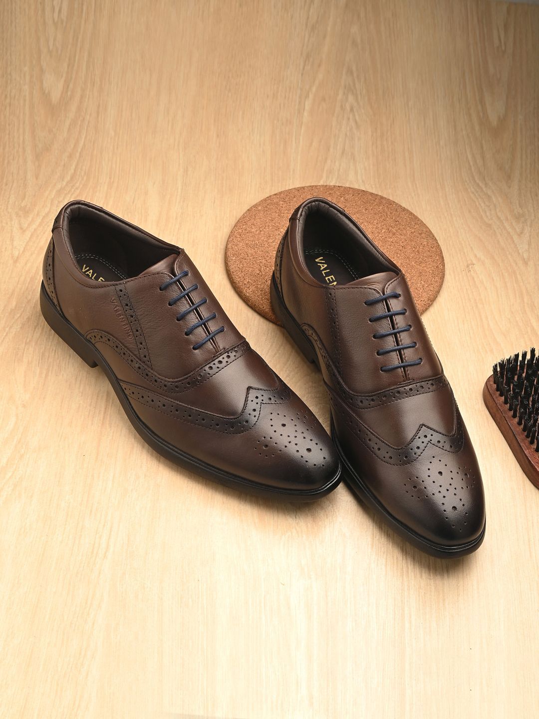 Valentino Men Genuine Leather Formal Brogues-image-11