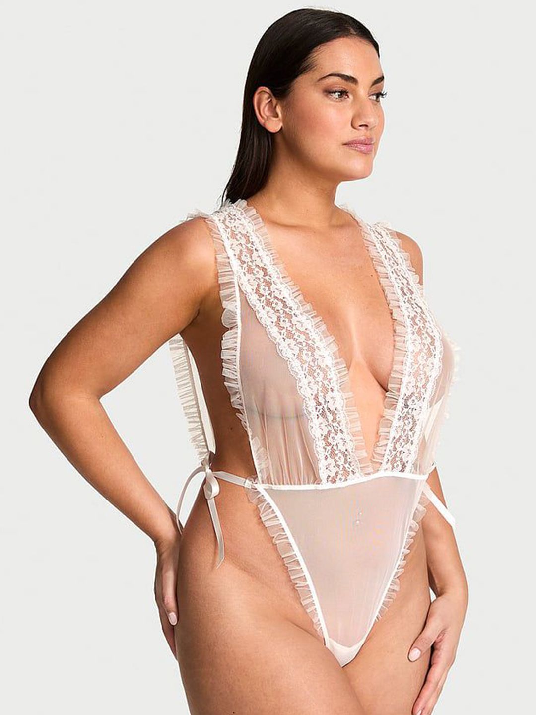 Victoria's Secret V-Neck Self Design Baby Doll-image-14