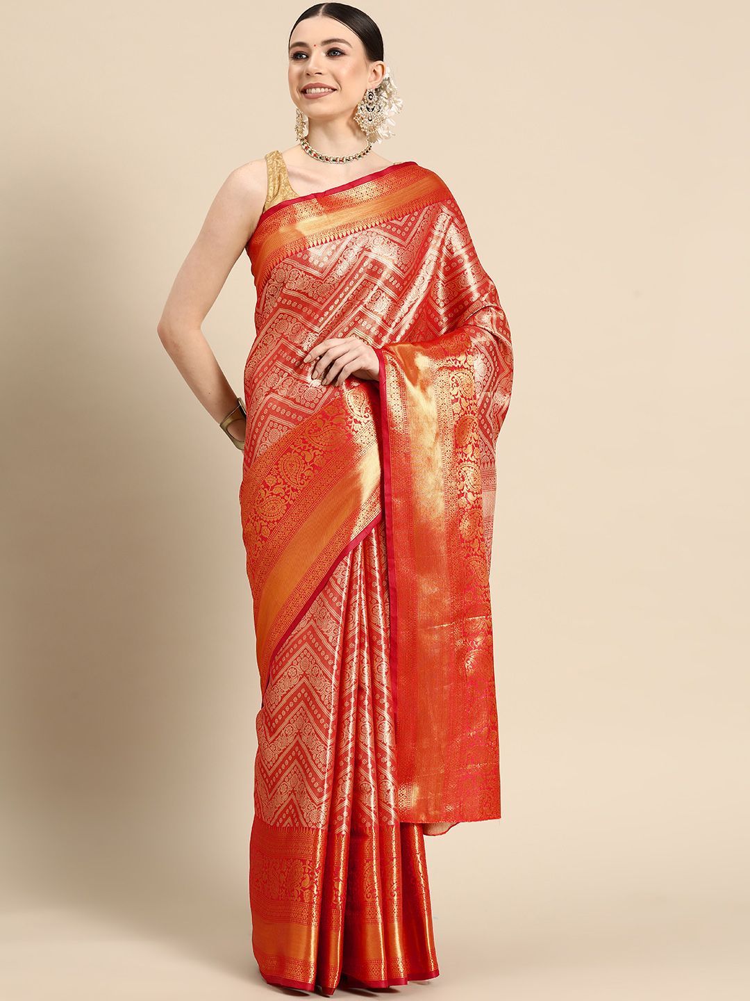 DIVASTRI Woven Design Zari Brocade Banarasi Saree-picture-26