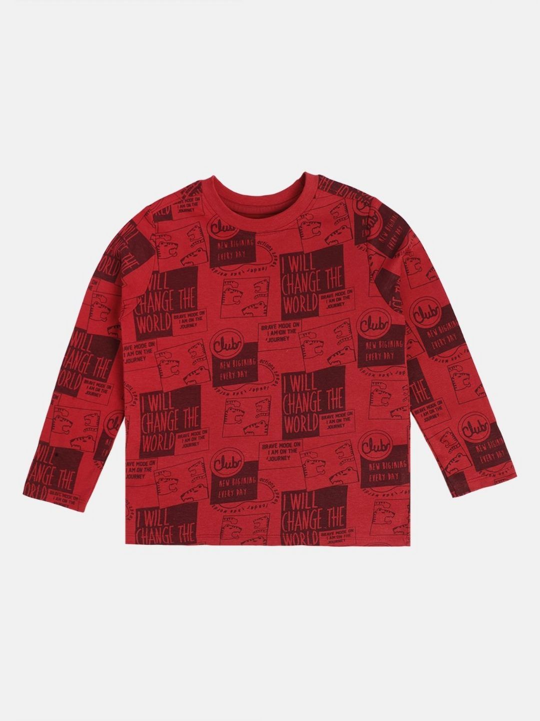 MINI KLUB Boys Typography Printed Round Neck Pure Cotton T-Shirt-picture-48