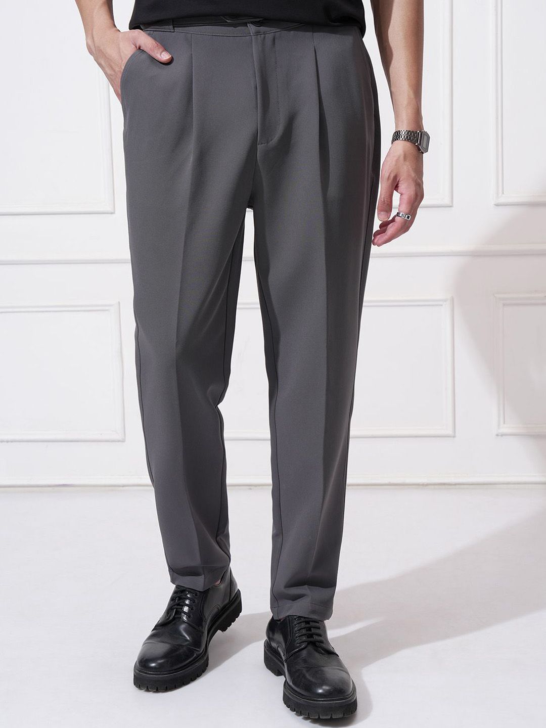 Highlander Men Regular Fit Italian Style Gurkha Pleated Trousers-picture-34