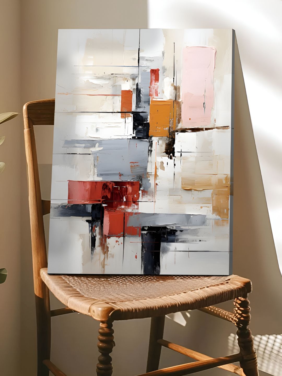 Art Street White & Beige Canvas Abstract Printed Wall Art-picture-33