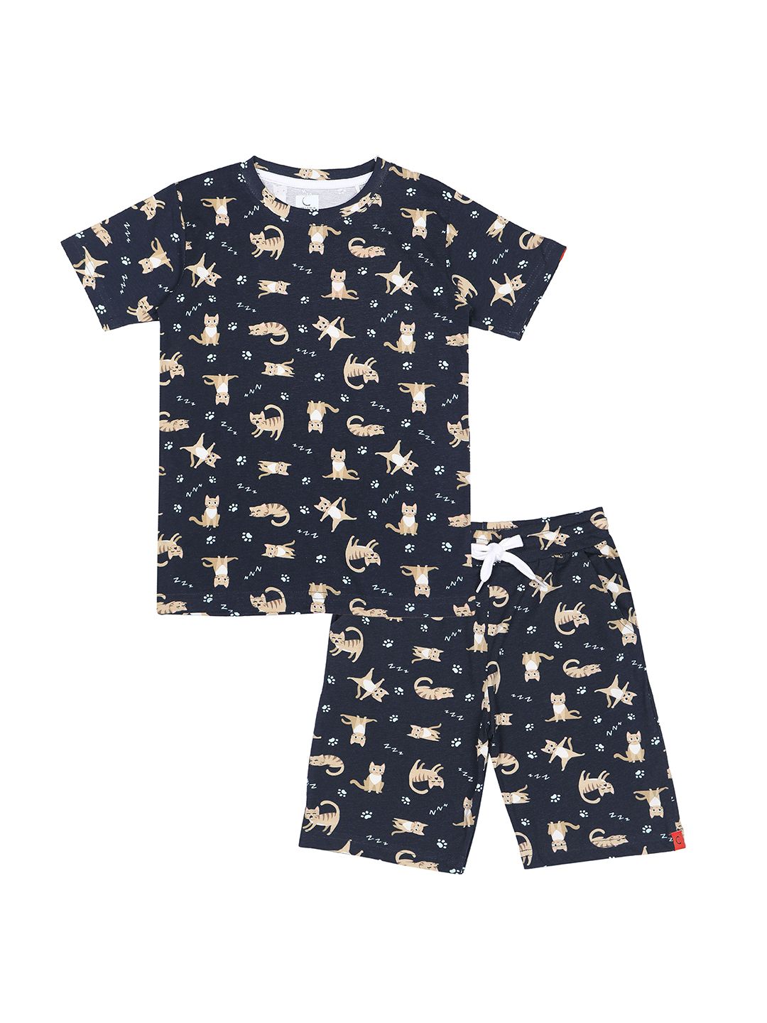 CHILINS Kids Printed Short Sleeves Pure Cotton T-shirt With Shorts-picture-25