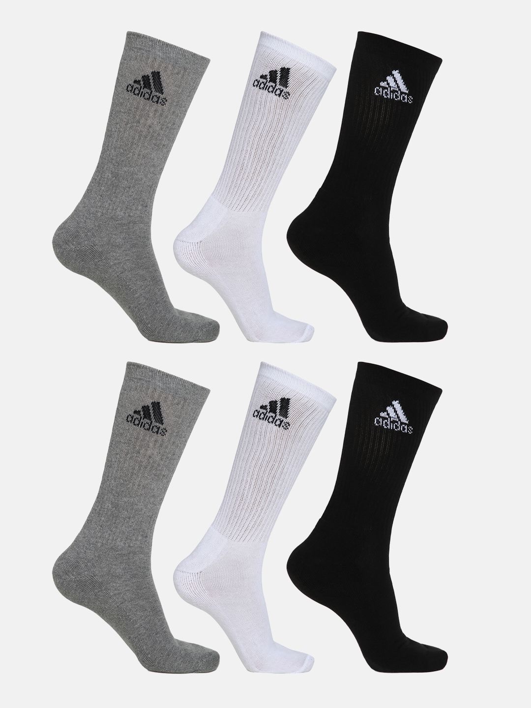 ADIDAS Men Pack Of 6 Calf Length Socks