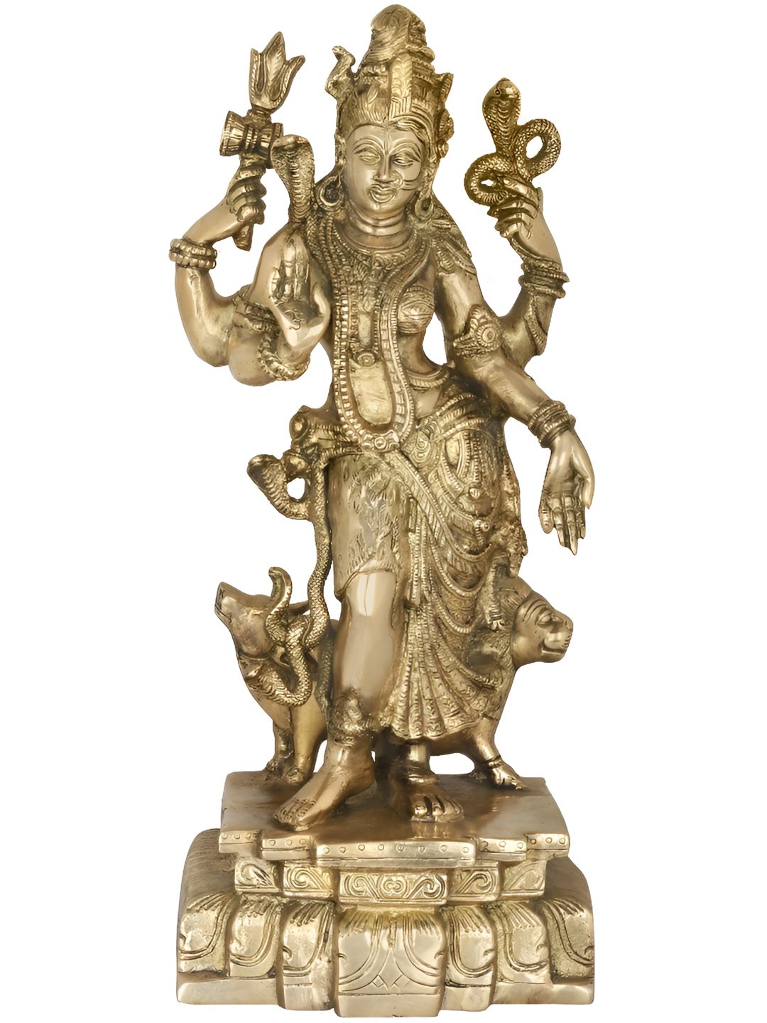 Exotic India Gold-Toned Ardhanarishvara Brass Idol Showpiece-image-48