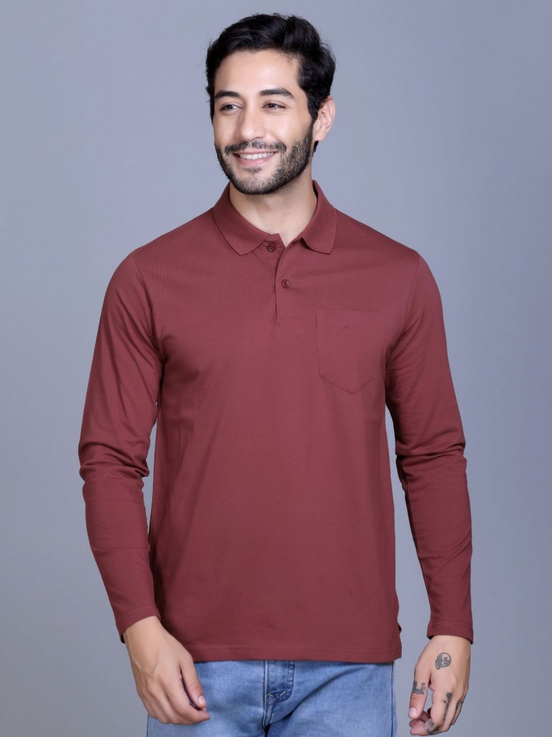 SANE ORIGINALS Men Solid Polo Collar T-shirt-picture-25