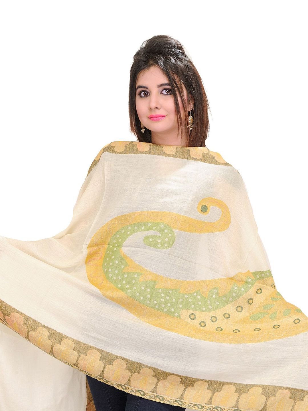 Exotic India Paisley Woven Design Pure Wool Shawl-picture-18
