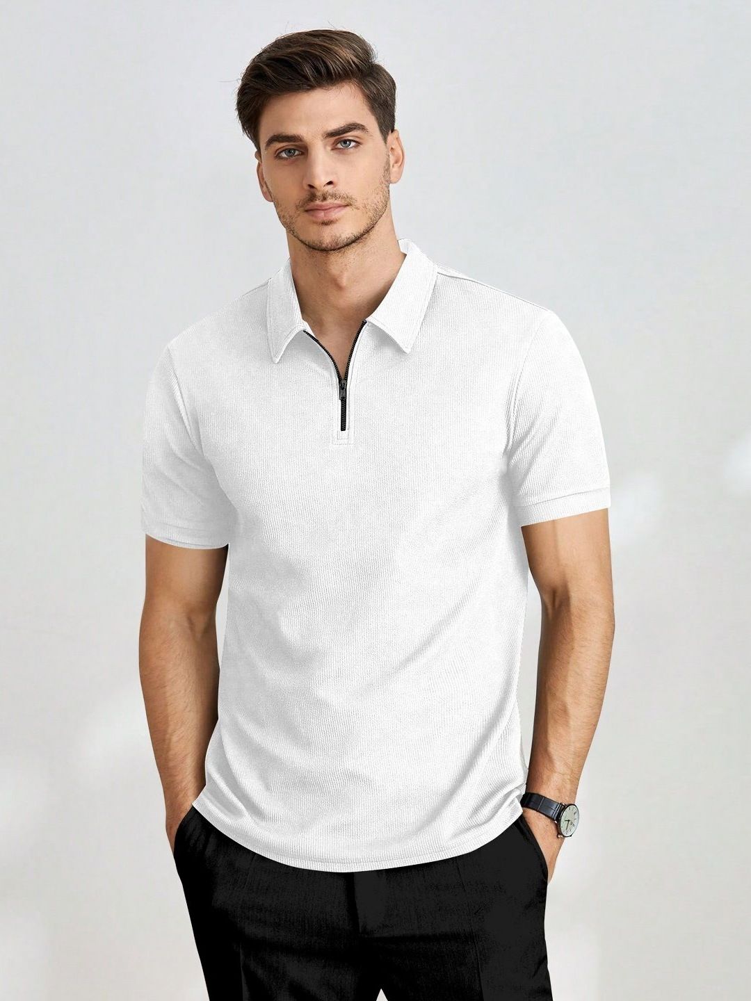 Praizy Men Self Design Polo Collar T-shirt-picture-36