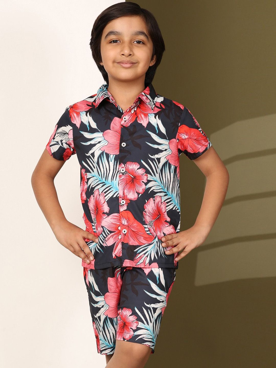 Enciger Boys Printed Short Sleeves Shirt With Shorts-picture-15