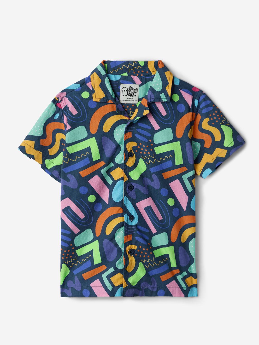 The Souled Store Boys Graphic Printed Cuban Collar Cotton Casual Shirt-picture-35