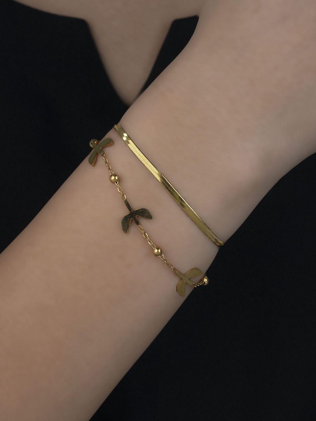 ARTKLIM Women American Diamond Gold-Plated Charm Bracelet-picture-26